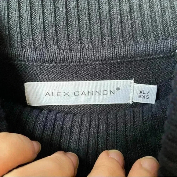 Alex Cannon Navy Blue 100% Cotton Turtleneck Sweater - Size XL - Picture 2 of 11